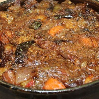 Mix vegetables casserole with meat