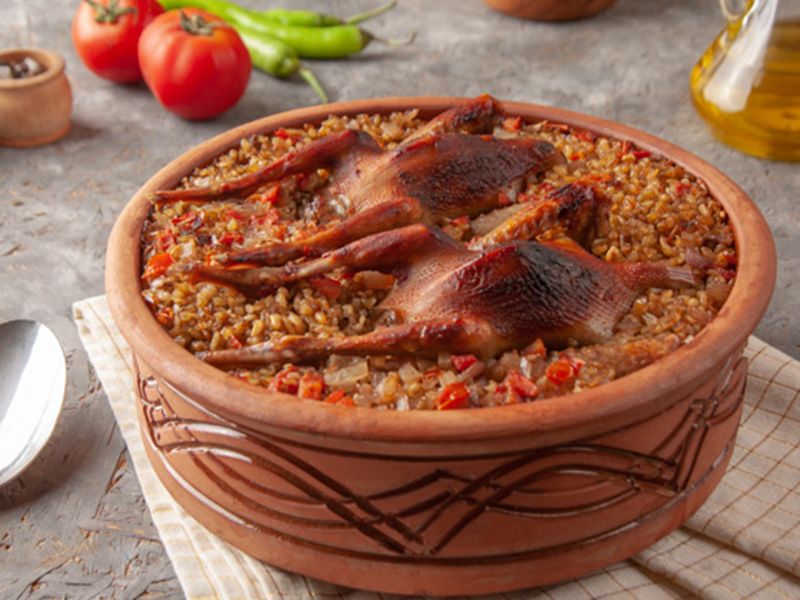 Boneless Pigeon with Grits Casserole