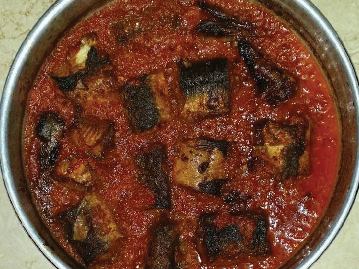Eel casserole red sauce
