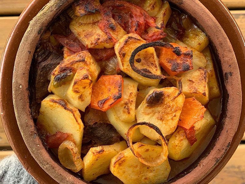 Mixed Vegetable With Meat Casserole