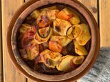 Mix Vegetables With Meat Pottery Casserole