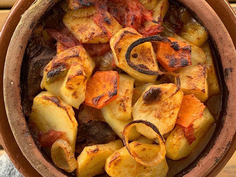 Mixed Vegetable With Meat Casserole