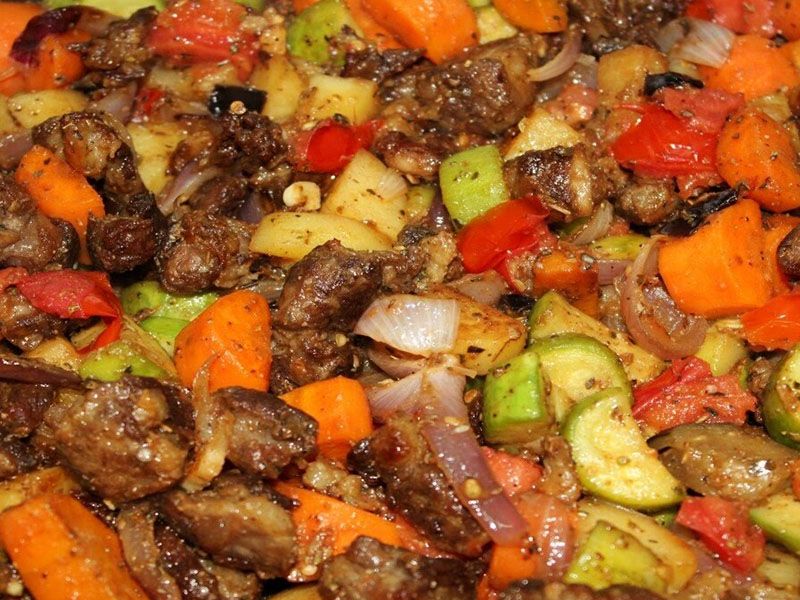 Mixed Vegetable With Meat Casserole