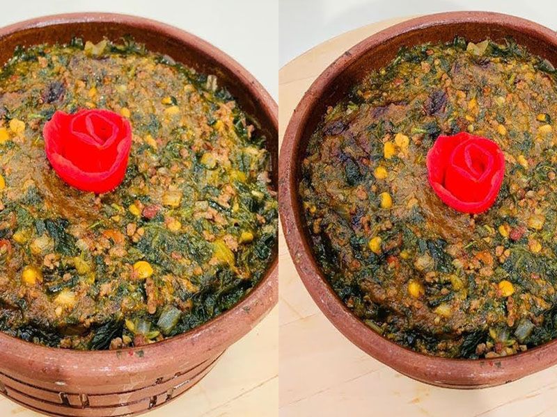 Spinach with baladi meat Casserole