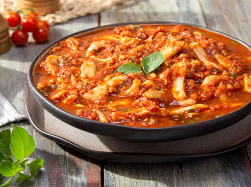 Squid With Tomato Sauce Casserole