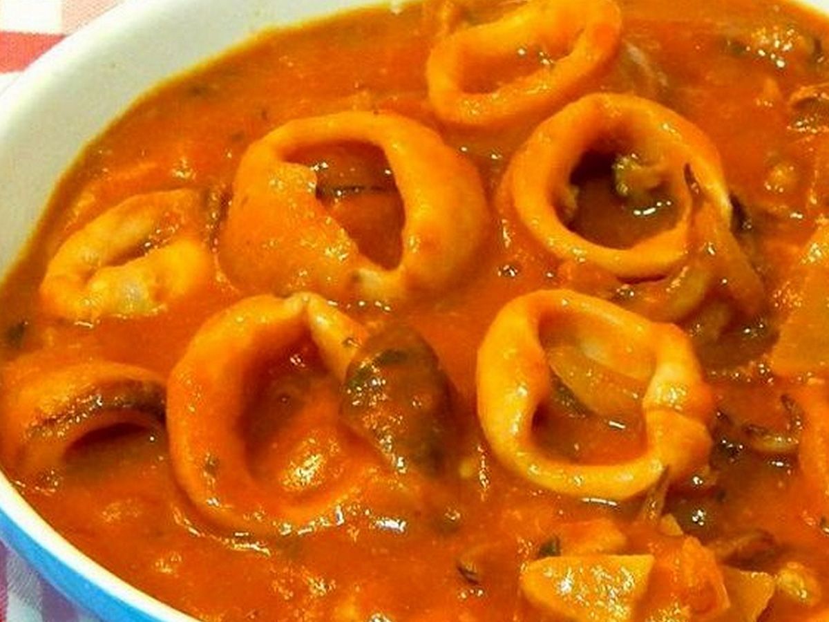 Red squid casserole