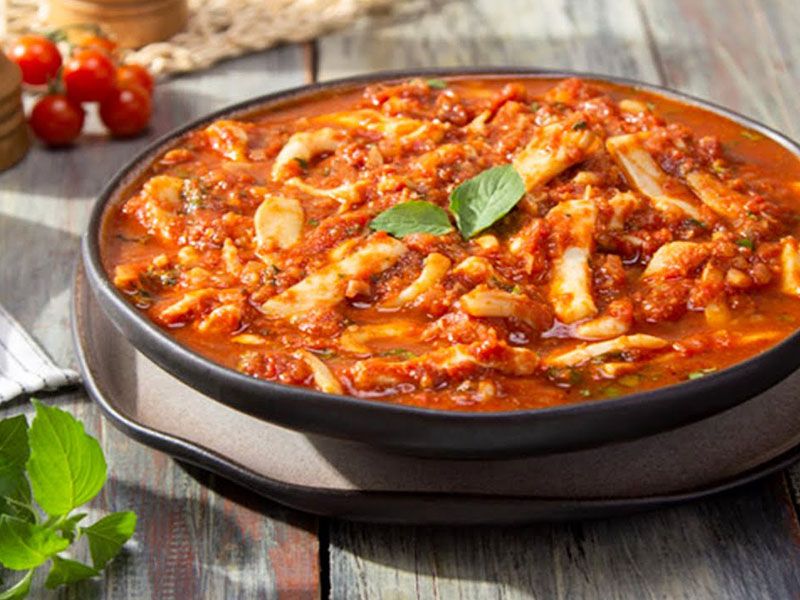 Squid With Tomato Sauce Casserole