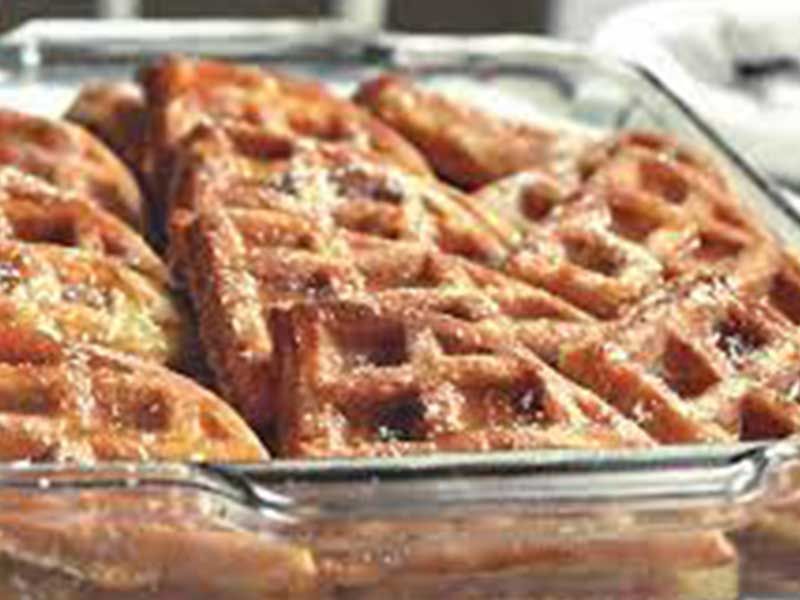 White Chocolate Waffle Fatteh With Ice Cream Casserole