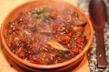 Okra With Meat Pottery Casserole