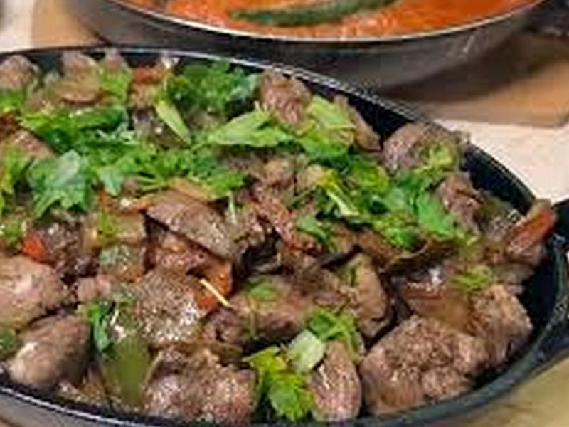 Chicken liver tagine
