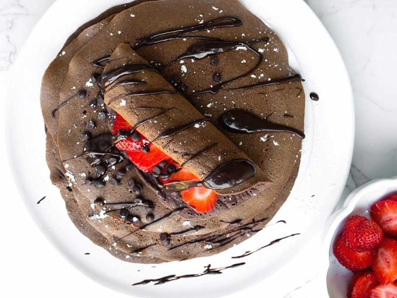 Chocolate Crepe With Ice Cream Casserole