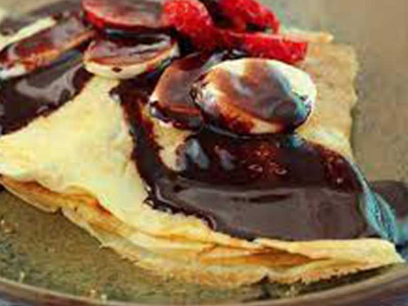 White Chocolate Crepe With Ice Cream Casserole