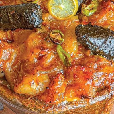 Stuffed Grape Leaves With Knuckles Casserole