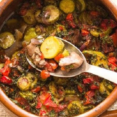 Zucchini with baladi meat Casserole