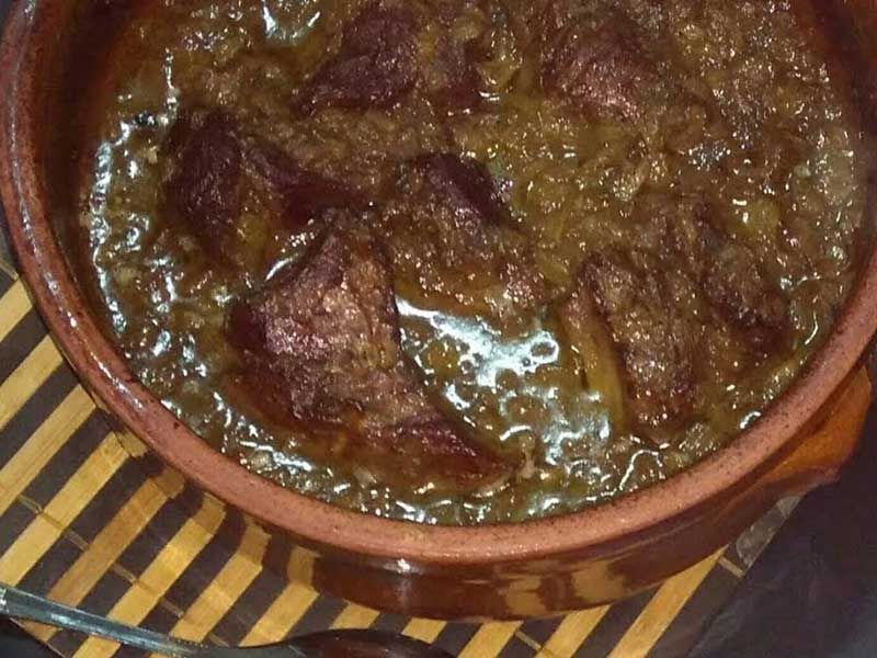 Meat With Onion Casserole