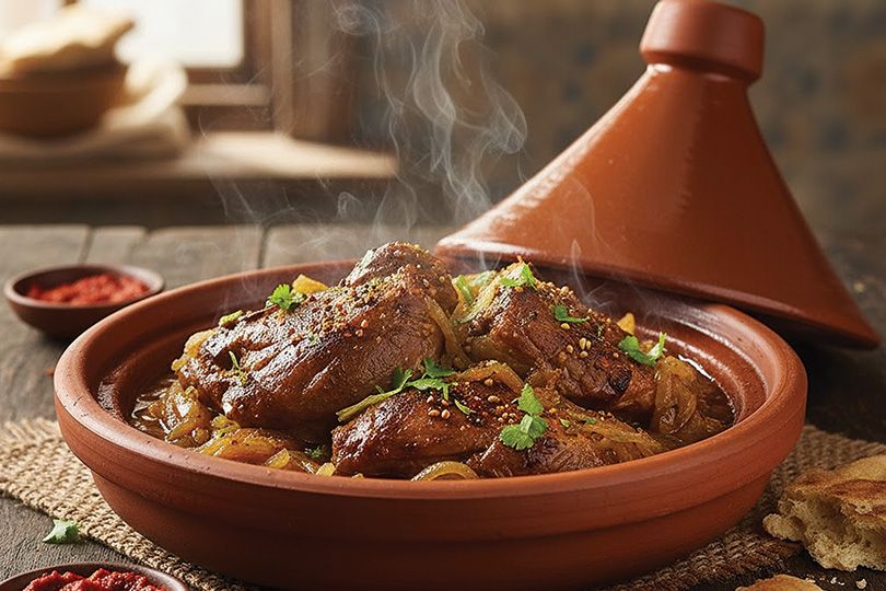 Lahmet Ras Casserole With Onions