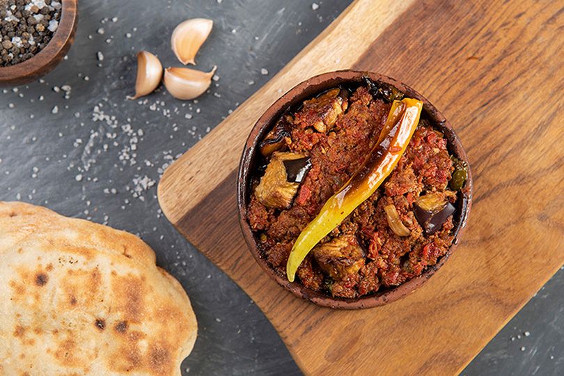 Mesakaa casserole with meat