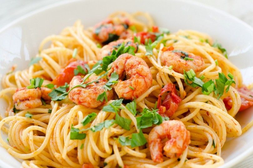 Sea food Spaghetti pasta Casserole