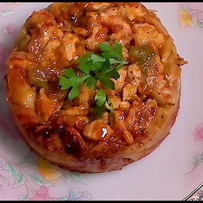طاجن مكرونة بالدجاج