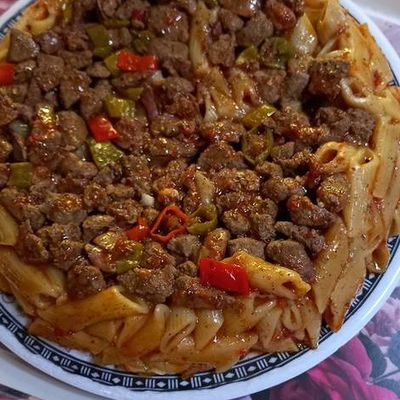 طاجن باستا بالكبدة