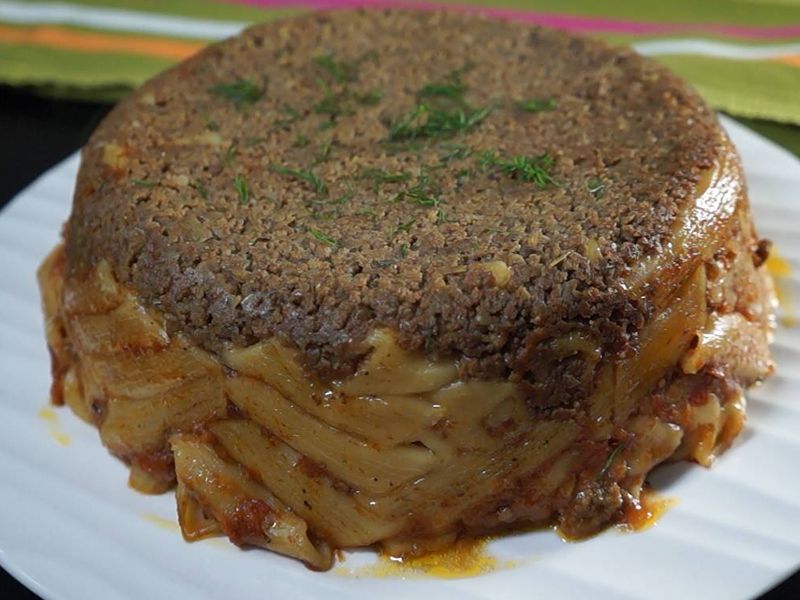 Pasta casserole with minced meat