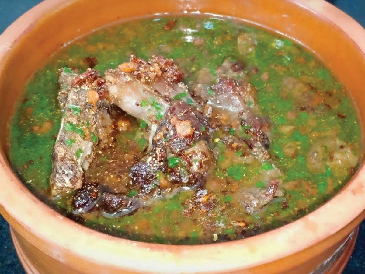 Molokhia with meat casserole