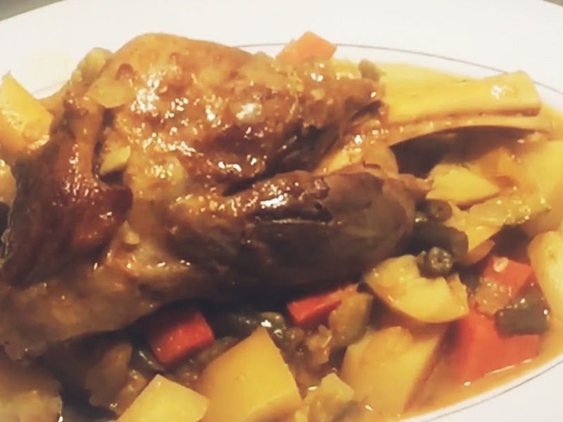 Grilled Shank With Rice Casserole
