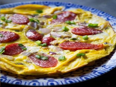 Omelette With Oriental Sausage Pan