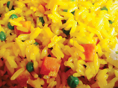 Yellow Rice with Vegetables plate