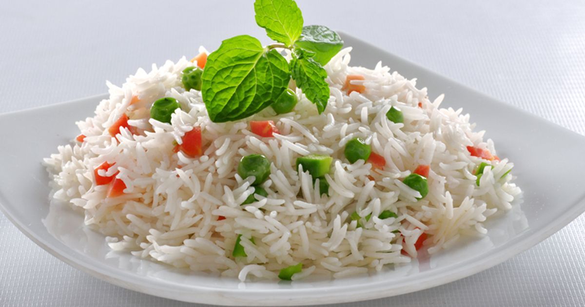 White Basmati Rice With Vegetables Platter