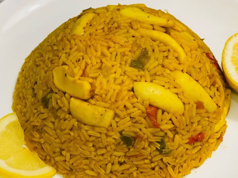 squid rice dish