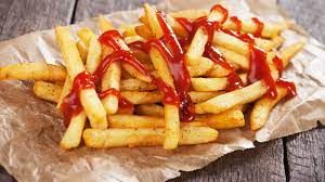 Potatoes With Ketchup Plate