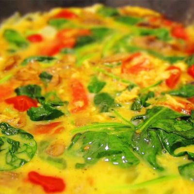 Omelette Eggs With Vegetables Platter