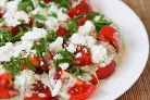 White Cheese Plate With Tomatoes