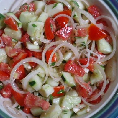 Cucumber With Tomato And Onion Platter