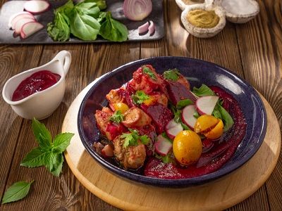 Chicken With Beet Platter