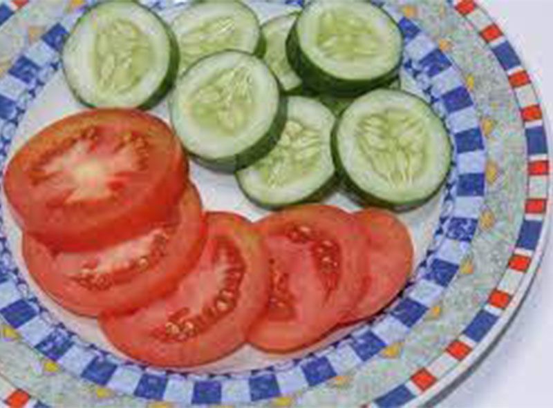 Tomato And Cucumber Slices Plate