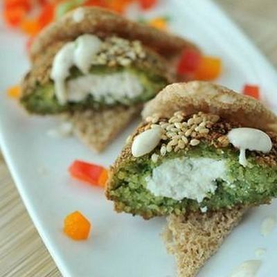 stuffed with Kiri cheese patty