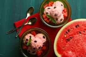 Watermelon Pieces With Ice Cream Platter