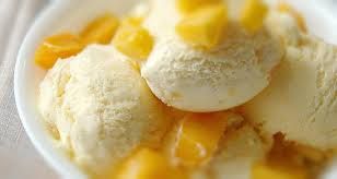 Mango Pieces With Ice Cream Platter