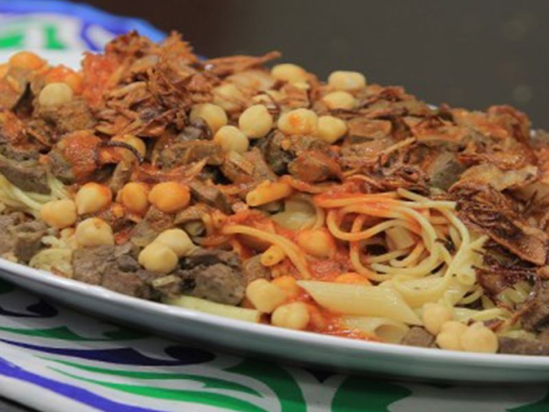 Afandina Koshary With Liver Platter
