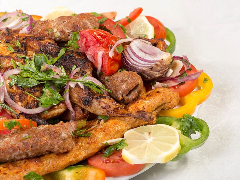 Mix grills meat dish