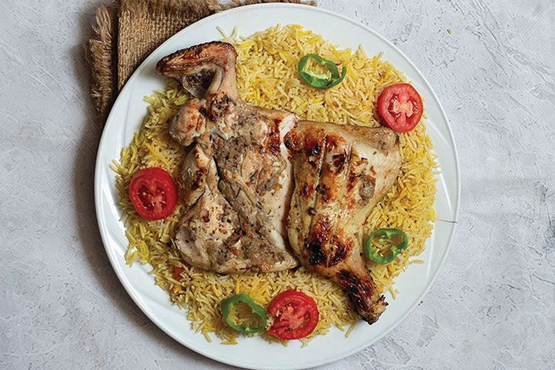 Half chicken with rice