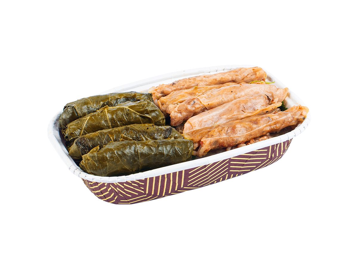 vine leaves and cabbage platter