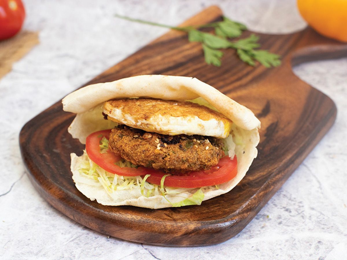Falafel With Eggs Sandwich