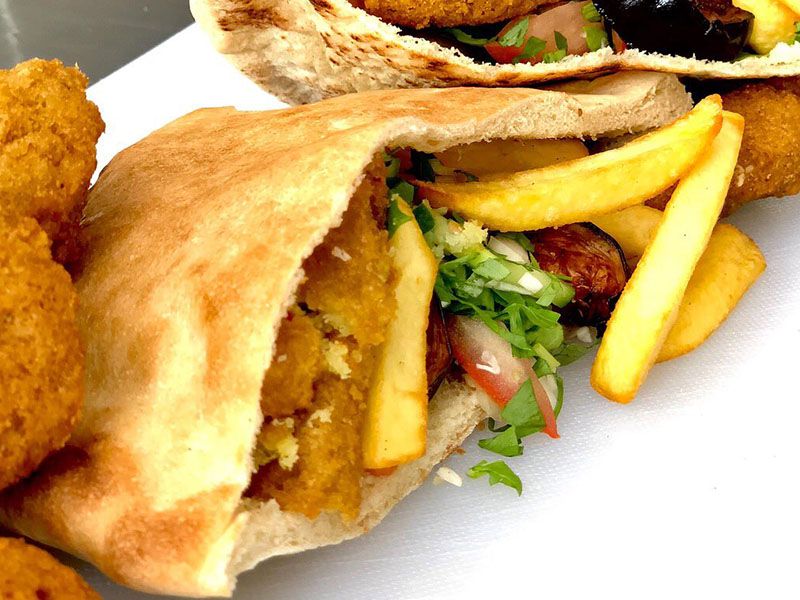 Taamia With Eggplant Sandwich