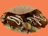 Taamia With Pickled Eggplant Sandwich