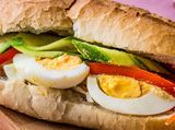French Taamia With Boiled Eggs Sandwich