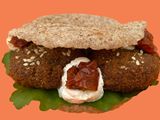 Taamiaa With Labneh And Dried Tomatoes Sandwich