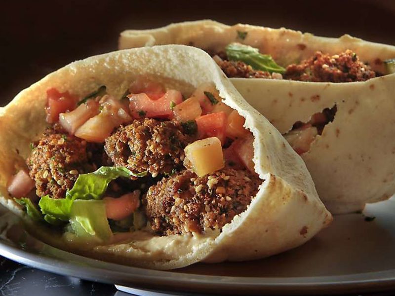 Falafel With Baba Ghannoug Sandwich
